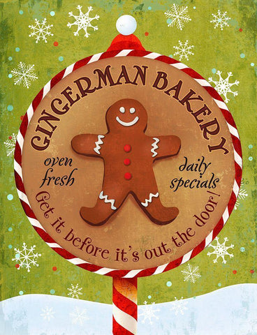 Gingerman Bakery White Modern Wood Framed Art Print with Double Matting by Art Licensing Studio