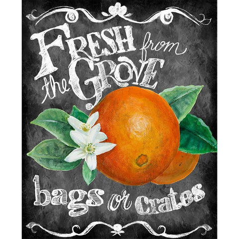 Fresh from the Grove White Modern Wood Framed Art Print by Art Licensing Studio