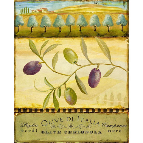 Olive Grove Puglia Gold Ornate Wood Framed Art Print with Double Matting by Art Licensing Studio