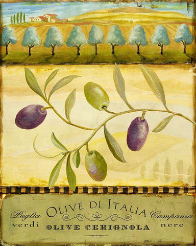 Olive Grove Puglia Black Ornate Wood Framed Art Print with Double Matting by Art Licensing Studio