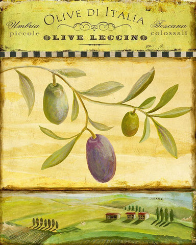 Olive Grove Tuscana Black Ornate Wood Framed Art Print with Double Matting by Art Licensing Studio