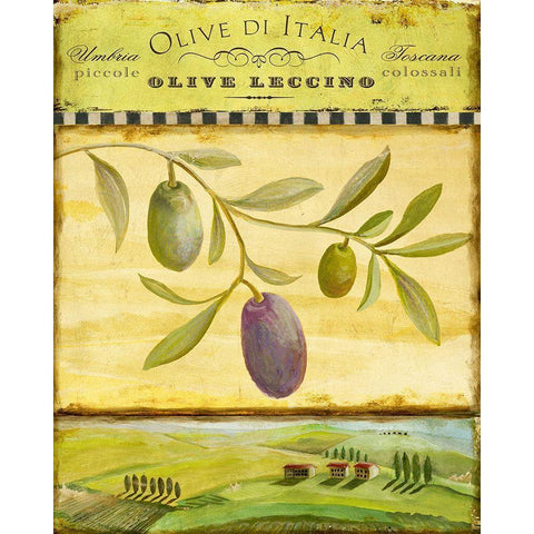 Olive Grove Tuscana Black Modern Wood Framed Art Print with Double Matting by Art Licensing Studio