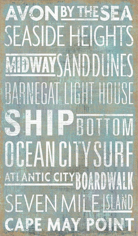Jersey Shore Sites Black Ornate Wood Framed Art Print with Double Matting by Art Licensing Studio