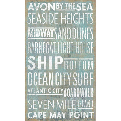 Jersey Shore Sites Black Modern Wood Framed Art Print with Double Matting by Art Licensing Studio