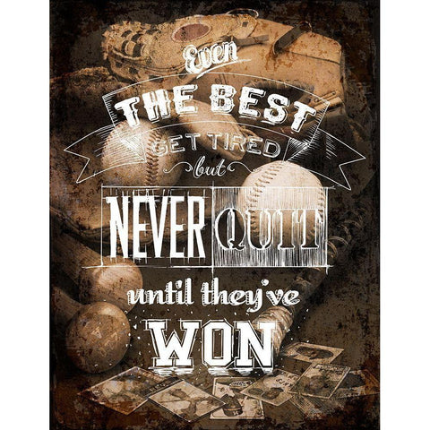 Never Quit Gold Ornate Wood Framed Art Print with Double Matting by Art Licensing Studio