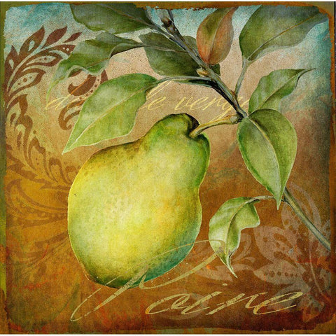 From The Grove Pear Gold Ornate Wood Framed Art Print with Double Matting by Art Licensing Studio
