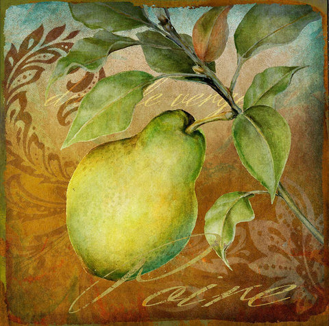 From The Grove Pear Black Ornate Wood Framed Art Print with Double Matting by Art Licensing Studio