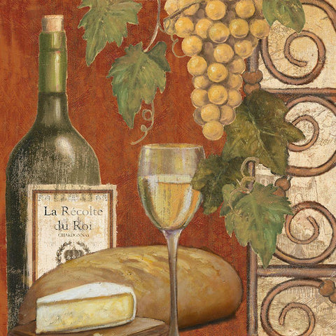 Wine and Cheese Tasting 1 Gold Ornate Wood Framed Art Print with Double Matting by Art Licensing Studio