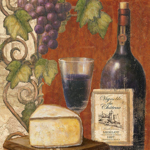 Wine and Cheese Tasting 3 Gold Ornate Wood Framed Art Print with Double Matting by Art Licensing Studio