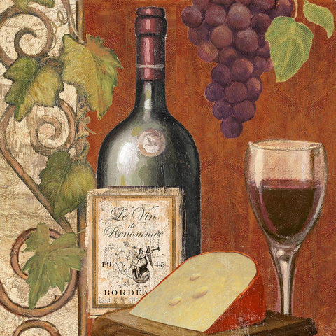 Wine and Cheese Tasting 4 Gold Ornate Wood Framed Art Print with Double Matting by Art Licensing Studio