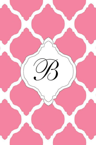 Initials Pattern B White Modern Wood Framed Art Print with Double Matting by Art Licensing Studio