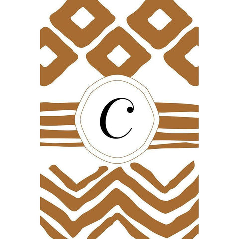 Initials Pattern C White Modern Wood Framed Art Print by Art Licensing Studio