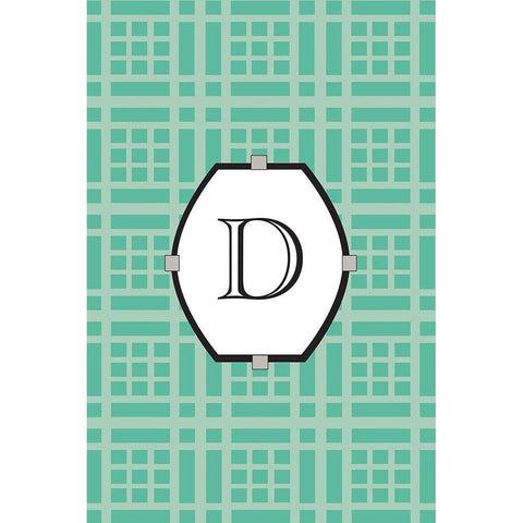 Initials Pattern D White Modern Wood Framed Art Print by Art Licensing Studio