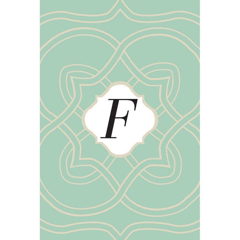 Initials Pattern F White Modern Wood Framed Art Print by Art Licensing Studio