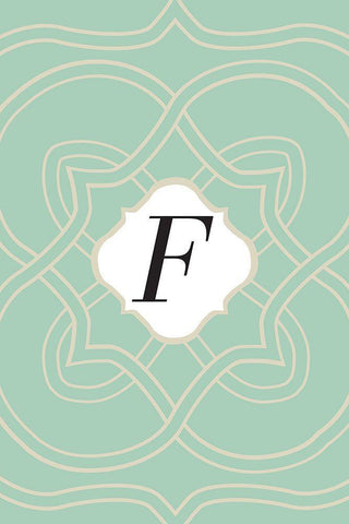 Initials Pattern F White Modern Wood Framed Art Print with Double Matting by Art Licensing Studio