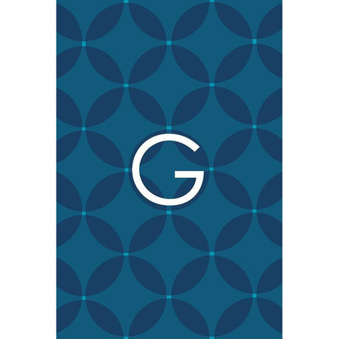 Initials Pattern G Black Modern Wood Framed Art Print with Double Matting by Art Licensing Studio