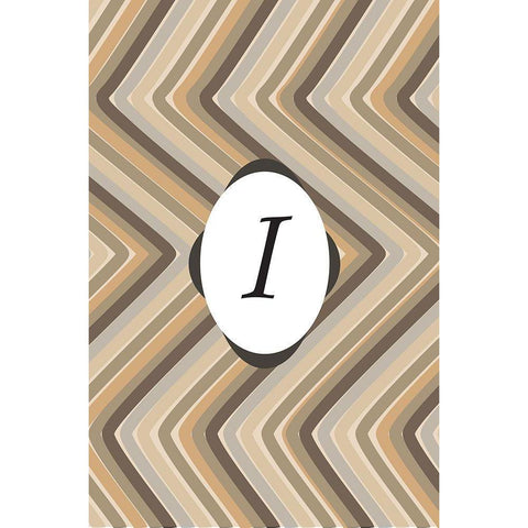 Initials Pattern I Black Modern Wood Framed Art Print with Double Matting by Art Licensing Studio