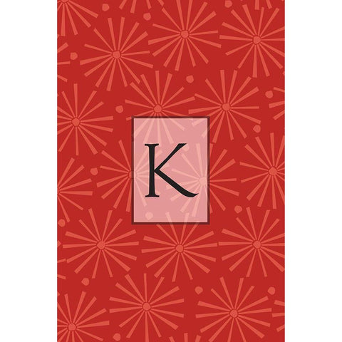 Initials Pattern K Gold Ornate Wood Framed Art Print with Double Matting by Art Licensing Studio