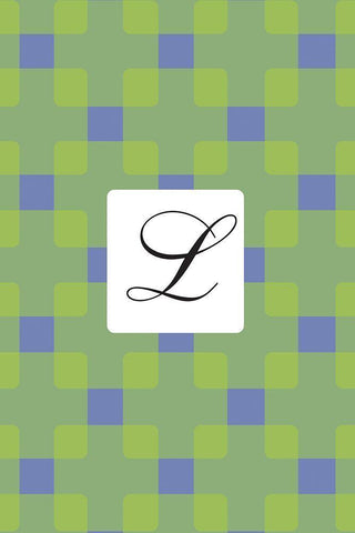 Initials Pattern L White Modern Wood Framed Art Print with Double Matting by Art Licensing Studio