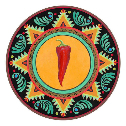 Talavera Tex-mex 1 White Modern Wood Framed Art Print by Art Licensing Studio