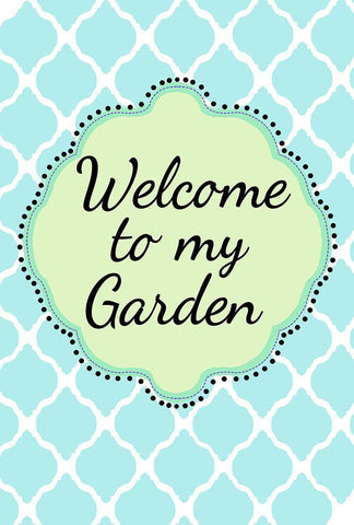 Garden Welcome 1 White Modern Wood Framed Art Print with Double Matting by Art Licensing Studio