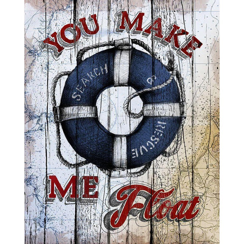 Lifesaver Gold Ornate Wood Framed Art Print with Double Matting by Art Licensing Studio
