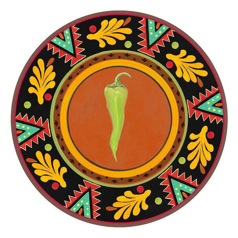 Talavera Tex-mex IV White Modern Wood Framed Art Print by Art Licensing Studio