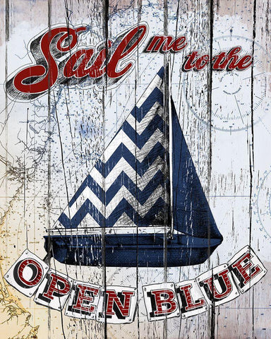 Sail Me Black Ornate Wood Framed Art Print with Double Matting by Art Licensing Studio