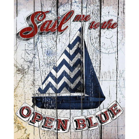Sail Me Black Modern Wood Framed Art Print with Double Matting by Art Licensing Studio
