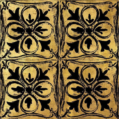 BAndG Tileworks 3 Gold Ornate Wood Framed Art Print with Double Matting by Art Licensing Studio