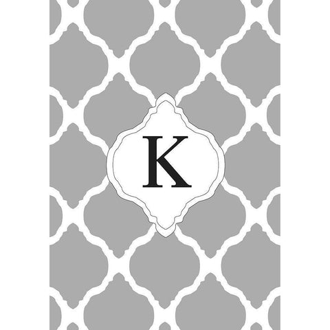 K White Modern Wood Framed Art Print by Art Licensing Studio