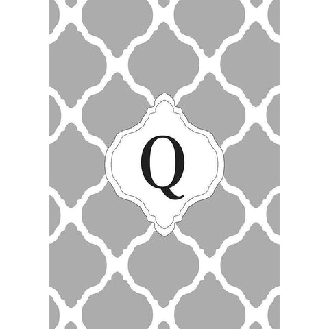 Q White Modern Wood Framed Art Print by Art Licensing Studio