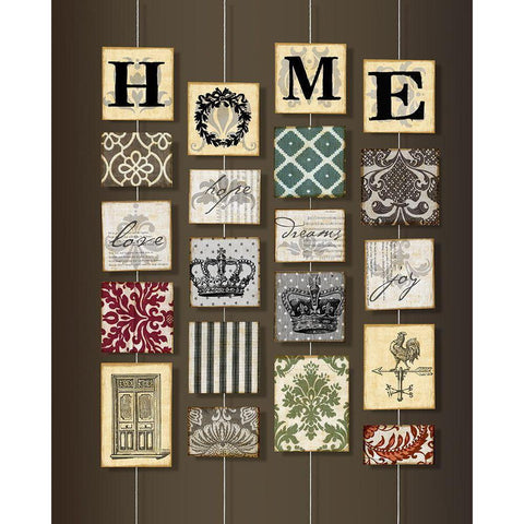 Home on strings Black Modern Wood Framed Art Print with Double Matting by Art Licensing Studio