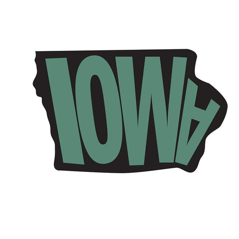 Iowa Black Modern Wood Framed Art Print with Double Matting by Art Licensing Studio