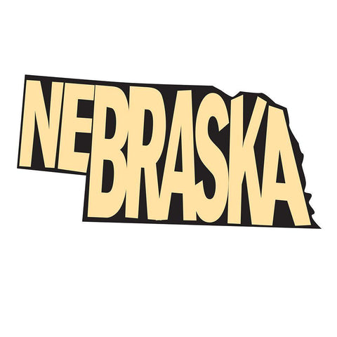 Nebraska Black Modern Wood Framed Art Print by Art Licensing Studio