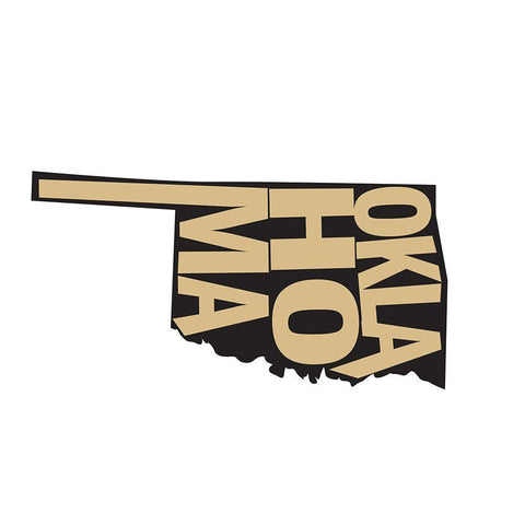 Oklahoma White Modern Wood Framed Art Print by Art Licensing Studio