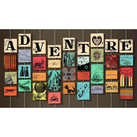 Adventure on Strings Black Modern Wood Framed Art Print by Art Licensing Studio