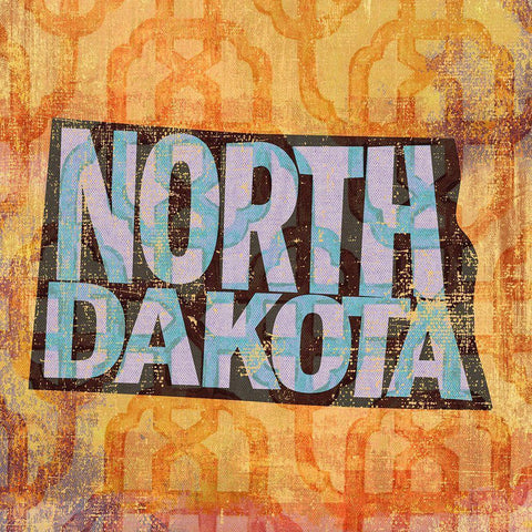 North Dakota Black Modern Wood Framed Art Print with Double Matting by Art Licensing Studio