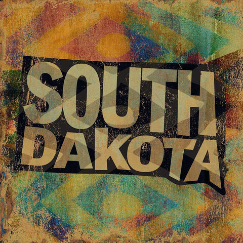 South Dakota Black Modern Wood Framed Art Print with Double Matting by Art Licensing Studio