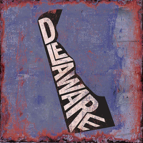 Delaware Black Modern Wood Framed Art Print by Art Licensing Studio