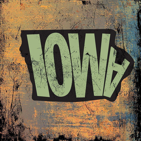 Iowa White Modern Wood Framed Art Print with Double Matting by Art Licensing Studio