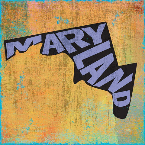 Maryland White Modern Wood Framed Art Print with Double Matting by Art Licensing Studio