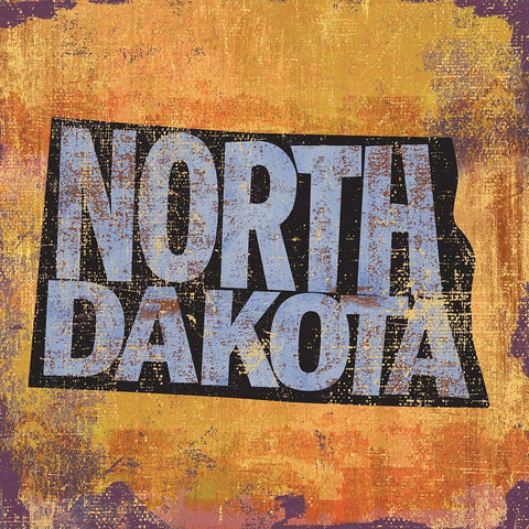 North Dakota Gold Ornate Wood Framed Art Print with Double Matting by Art Licensing Studio