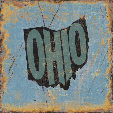 Ohio Black Modern Wood Framed Art Print with Double Matting by Art Licensing Studio