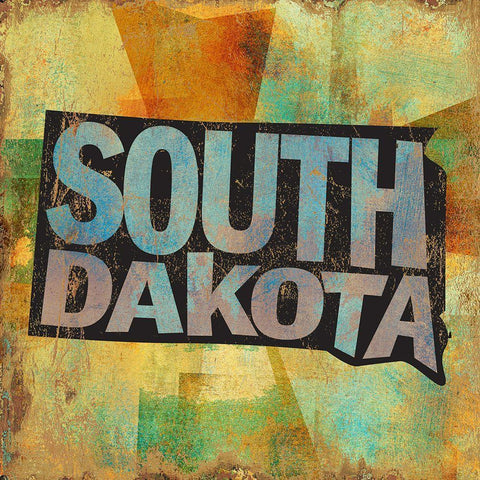 South Dakota Black Modern Wood Framed Art Print with Double Matting by Art Licensing Studio