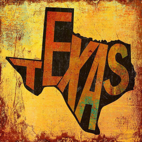 Texas Black Modern Wood Framed Art Print by Art Licensing Studio