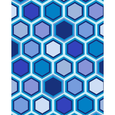 Cool Blue 3 White Modern Wood Framed Art Print by Art Licensing Studio