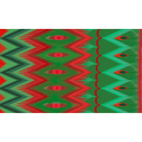 Christmas blast ikat I Gold Ornate Wood Framed Art Print with Double Matting by Art Licensing Studio