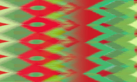 Christmas Blast ikat II White Modern Wood Framed Art Print with Double Matting by Art Licensing Studio