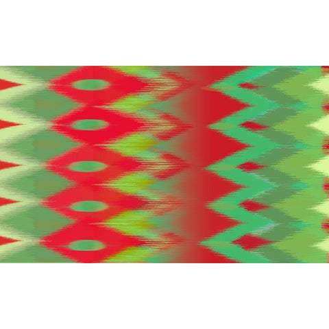 Christmas Blast ikat II Black Modern Wood Framed Art Print with Double Matting by Art Licensing Studio